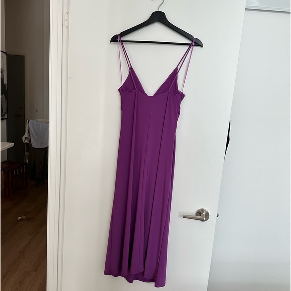 Zara Midi Dress with Ruching in Purple | M - Picture 6 of 6